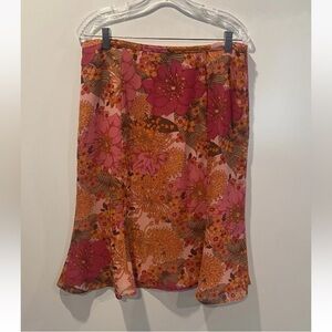 Norton Mcnaughton Floral Print Chiffon Flared Skirt Womens Size 12 (1538)‎